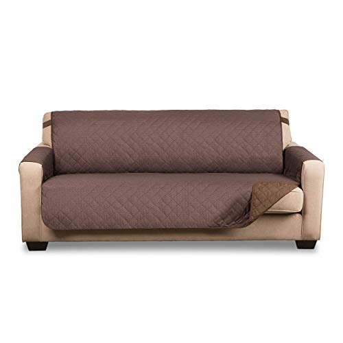 E-Living Store Z01670 Reversible Furniture Protector with 2 Inch Elastic Strap, Machine Washable, Perfect for Pet and Kids, Seat Width Up to 70", Sofa, Chocolate - Thumbnail 7