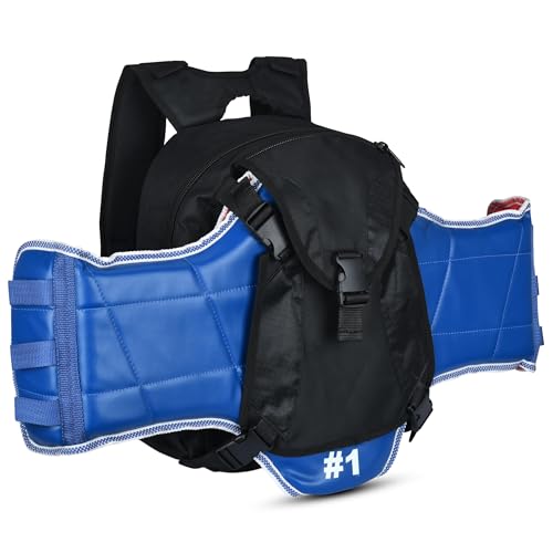 MACS Martial Arts Bagpack For Karate, Taekwondo - Aditional Pocket - Multipurpose Sports Bagpack (Without Chest-Guard) (Black)