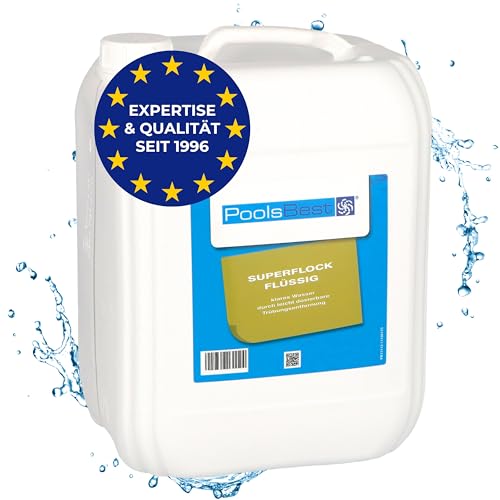PoolsBest Superflock flüssig 10kg I hochkonzentiertes Flockungsmittel für Pool I Trübungsentferner für klares Poolwasser I Pool Flockungsmittel für Sandfilter I hochwertiges Flockungsmittel