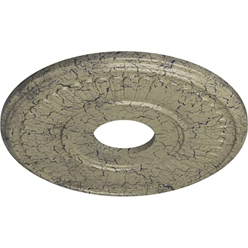 Image of Ekena Millwork CM15BECSC 15 3 /4 inchOD X 3 7 /8 inchID X 3 /4 inchP Berkshire Ceiling Medallion Fits Canopies Up to 7 inch, Castle Stone Crackle