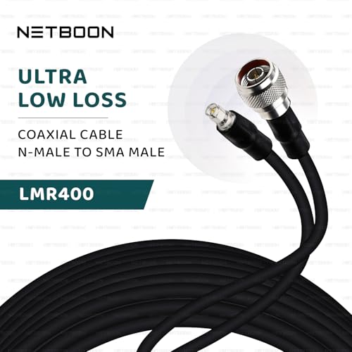 Image of HLF400 Coaxial Cable Assembly with SMA Male to N Male Connector | Low Loss 50 Ohm RF Cable (25 Meter)