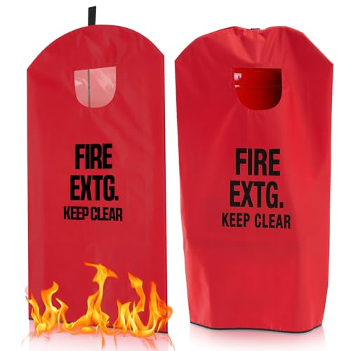Amylove 2 Pcs Fire Extinguisher Cover 20-26 lb Heavy Duty Thickened Fire Protective Sleeve from Scuffs and Scratches Accessories 18 W x 35 L