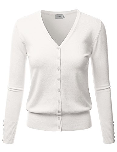 LALABEE Women's V-Neck Long Sleeve Button Down...