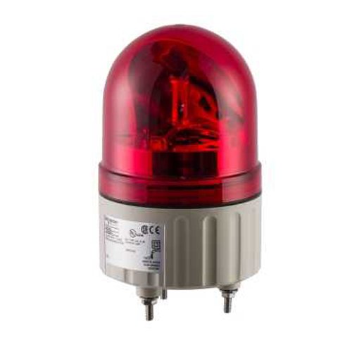 Lampe giratoire LED ø84 rouge 24V pour sécuriser les chantiers de nuit