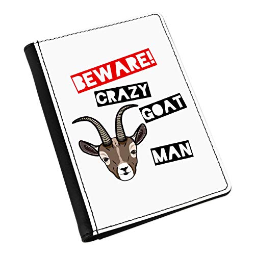 Beware Crazy Goat Man Housse pour Passeport étui de protection voyage et porte-document drôle