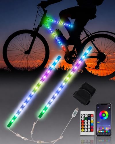 JUSJUBR Bike Lights for Night Riding, Multiple Colors and Lighting