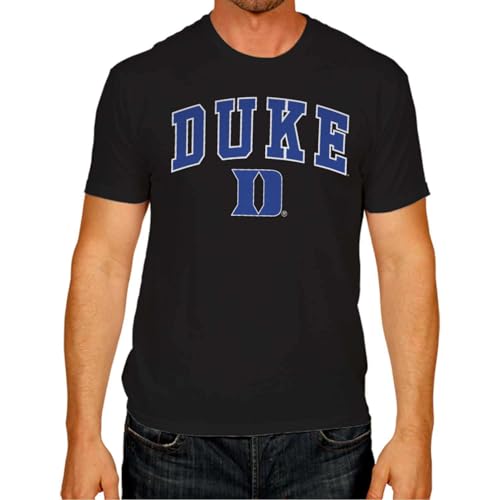 Campus Colors NCAA Adult Gameday Cotton T-Shirt - Premium Quality - Semi-Fitted Style - Officially Licensed Product (Duke Blue Devils - Black, Large)
