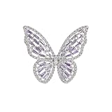 GELVTIC Butterfly Rings for Women Girls Adjustable Golden Cocktail Ring Sparkly Stones Statement Silver Bow Open Wrap Bow Jewelry Bridesmaids Wedding Valentine’s Day Gift Lover Mother