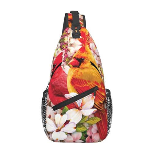 Grand sac à bandoulière rouge oiseau pour voyager léger sans douleur