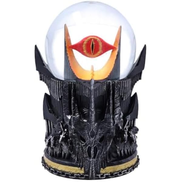 Nemesis Now Oficjalnie licencjonowana kula śnieżna Władca Pierścieni, Sauron, szara, 18 cm