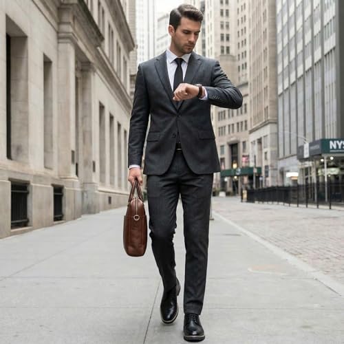 Image of Jousen Men's Dress Shoes Cap Toe Formal Oxfords for Men Business Lace Up Casual Comfortable Shoes