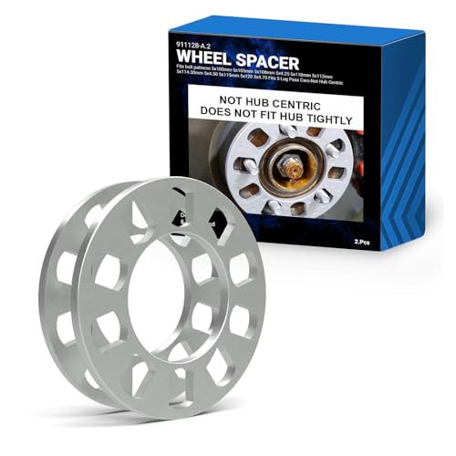 Wheel Accessories Parts 2 Pcs Die Cast Wheel Spacers 8mm 5/16" Thick Fits Bolt Patterns 5x100mm 5x105mm 5x108mm 5x4.25 5x110mm 5x112mm 5x114.30mm 5x4.50 5x115mm 5x4.75 5x120mm Fits 5 Lug Pass Cars