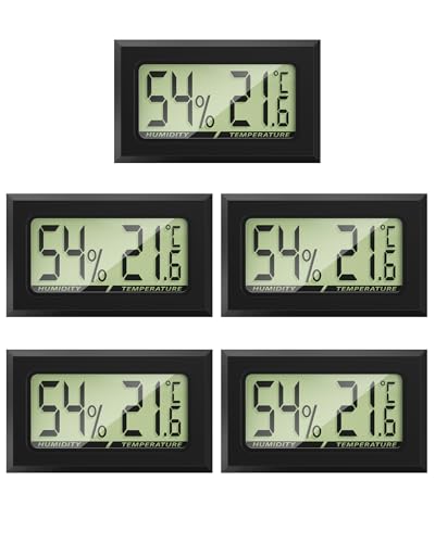 MAVORI® 5 x Thermo Hygrometer mini digital - 2 in 1 Temperatur und Luftfeuchtigkeitsmesser - Mini Thermometer und Hydrometer Feuchtigkeit digital - präzise Messwerte - inkl. Batterien MAVORI® 5 x Thermo Hygrometer mini digital - 2 in 1 Temperatur und Luftfeuchtigkeitsmesser - Mini Thermometer und Hydrometer Feuchtigkeit digital - präzise Messwerte - inkl. Batterien