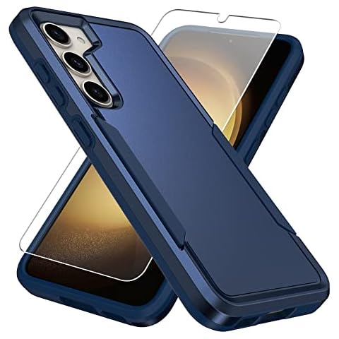 Warsia for Samsung Galaxy S23 Case,Galaxy S23 Case with Screen Protector [Military Grade Drop Tested] Heavy-Duty Tough Rugged Shockproof Protective Case for Samsung S23 6.1", Blue Cover