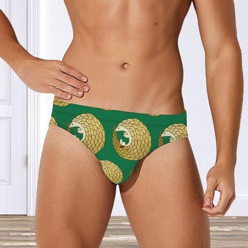 Funny Pangolin Mens Swim Briefs Quick Dry Swimming Trunks Training Swimsuit Low Rise Swimwear4