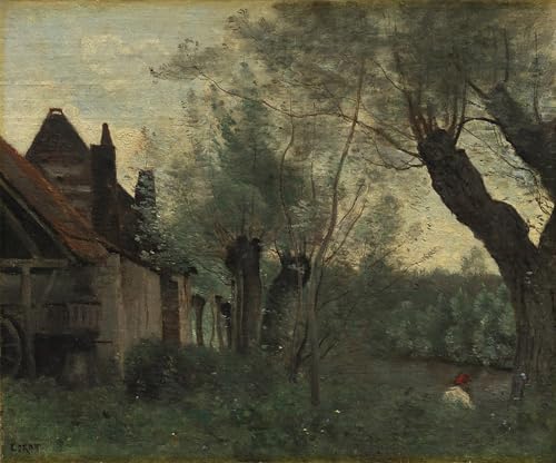 Cuadro grande de 60x90cm para dar vida a paredes vacías con arte clásico de Corot