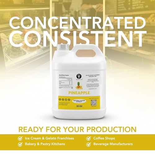 Image of Dolce Flav Natural Pineapple Flavoring Concentrate | Water Soluble | 32 Fl Oz