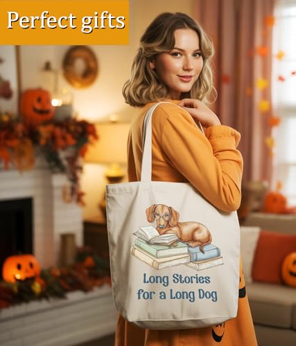 Image of Book Lovers Gifts Tote Bag for Bookish Readers, Aesthetic Book Tote Bag for Librarian, Medium Size with Inner Pocket