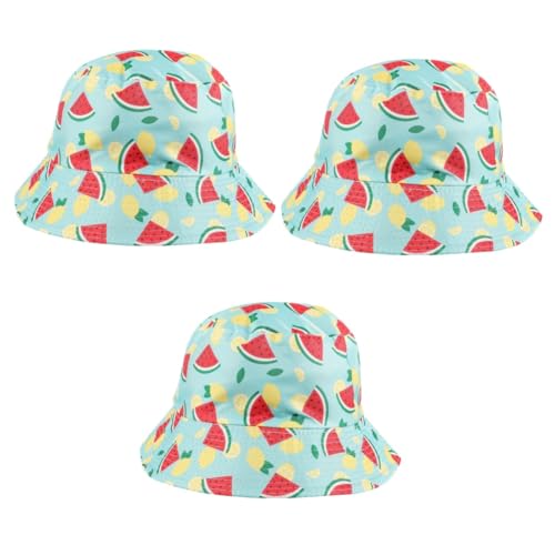 Chapeau de pêcheur pastèque lot de 3 bob été mixte style bob plage voyage