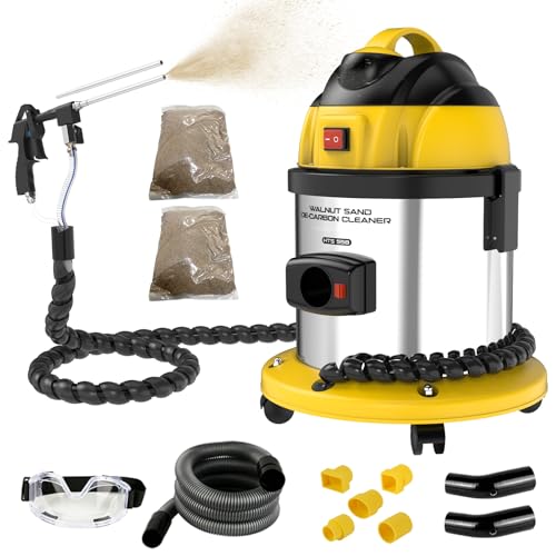 YUANRI Walnut Blaster Kit for Carbon Cleaning 1200W Engine Intake Valve Cleaner Machine Automotive Engine Carbon Remover with 2kg Walnut Sand Sand Blaster for Carbon Cleaning HTS558