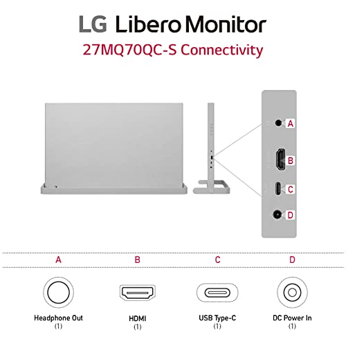 Image of LG 27MQ70QC-S.AUS 27 inch QHD IPS HDR 10 Libero Monitor with Detachable Full HD Webcam