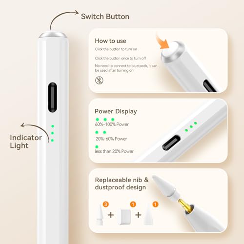 Hastraith Stylus Pen for iPad(2018-2026)-13 Mins Fast Charge with Tilt Sensitivity & Palm  - image 6