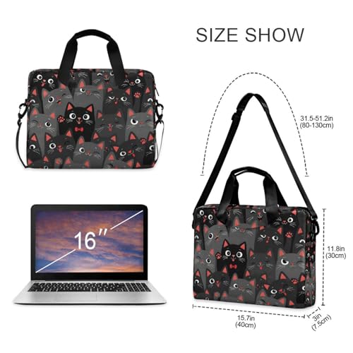 Maletín para portátil con diseño de gatos para 13-15.6 pulg miniatura 5