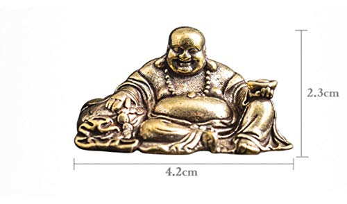 Estatua Mini Buda Risueño de Latón para Decoración miniatura 4