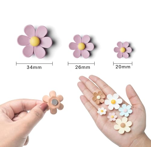 Image of 3D Flower Magnets for Fridge Strong Refrigerator Magnet Adorable Decorations for Home (5, Medium (26mm))