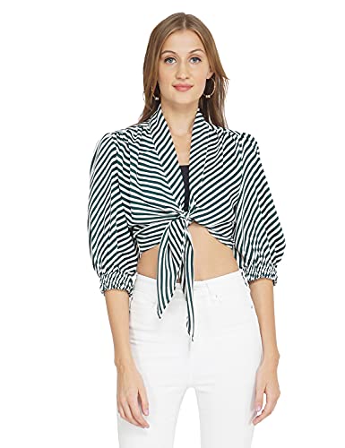 Image of oxolloxo Striped Love Women's Tie-Up Top