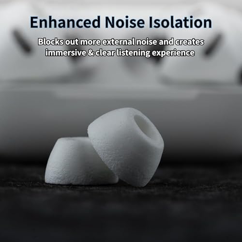 Image of Comply TrueGrip MAX | Premium Memory Foam Replacement Earbud Tips for Apple AirPods Pro Gen 3 | Long Lasting Comfort, MAX Durability, Secure Fit, Superior Noise Isolation| White (S /M /L) (3 Pairs)