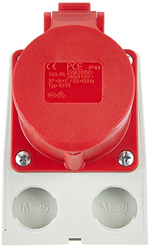 Kopp 100400005 CEE Kombiwandsteckdose, 5-polig 16A