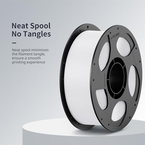 Image of ANYCUBIC 3D Printer Filament PLA Bundle, PLA Filament 1.75mm Dimensional Accuracy + /- 0.02mm, 1KG Reusable Spool, 2KG White