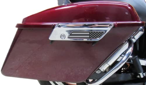 Insertos para Alforjas con Bandera Americana negra y gris para Harley Davidson Switchback 2012-2016 por Kustom Cycle Parts miniatura 2