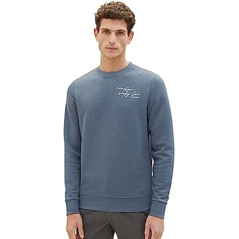 TOM TAILOR Men's Basic Sweatshirt, Dusty Dark Teal Cover