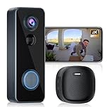 Doorbell Camera Wireless, Head-to-Toe Video, 2K HD Live View, Two-Way Talk,Smart Video Doorbell with Chime,no Subscription,Battery Powered,Motion Detection &Alerts,Works with Alexa &Google(2.4G WiFi)