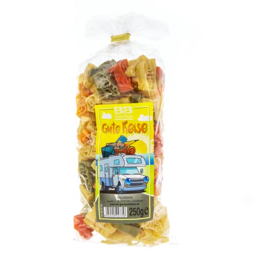 Bull & Bear bunte Wohnmobil Nudeln 250g, Motivnudeln aus Hartweizengrieß, handgefertigt in deutscher Manufaktur, Pasta Geschenk