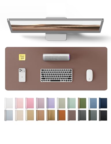Image of YSAGi Leather Desk Protector, Office Mat, Large Mouse Mat, Non-Slip PU Leather Blotter, Laptop Pad, Waterproof Writing Pad for Office and Home (Chocolate, 23.6 inch x 13.8 inch)