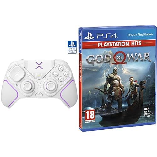 PDP Victrix Pro BFG Wireless Gaming Controller PlayStation 5/PS5/PS4/PC Modular Gamepad Remappable Buttons Customizable Triggers/Paddles/D-Pad PC App Bianco + God of War Hits PlayStation 4