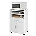 SoBuy® FSB09-W Küchenschrank Küchenwagen Rollschrank Getränkewagen Mikrowellenschrank mit Einer Schieb-Ablage weiß BHT ca: 59x92x40cm