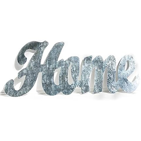 Galvanized Metal Word for Home Decor 5 X 11” Rustic Large Metal Cutout Letter for Crafting Projects Wreath DIY Supplies Farmhouse Room Decorations, Cute Holiday Christmas Wall Hanging Silver Big Cover