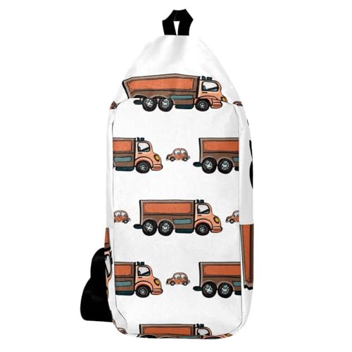 Sac à dos à bandoulière camion pour homme et femme multicolore 16x36cm