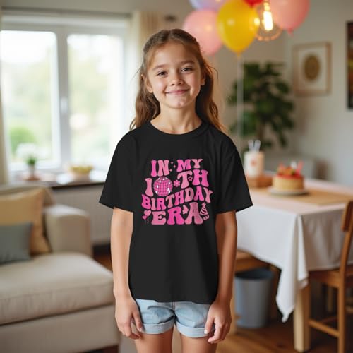 Image of in My 10th Birthday Girl Era Shirt 10 Years Old Birthday T-Shirt Tenth B-Day Party Short Sleeve Tee Tops