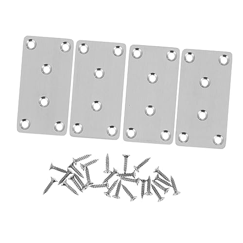 FUNOMOCYA 4 Pcs Mending Plate for Furniture Stainless Steel Straight Brace Corner Shelf Holder