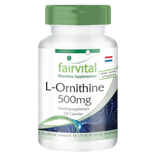 Fairvital | L-Ornithine 500 mg VEGAN - dose élevée - 120 capsules - amino - 120 capsules