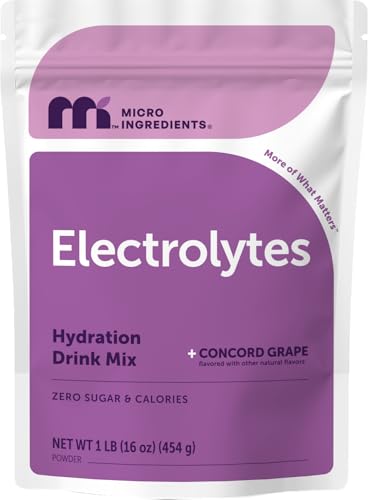 Image of Micro Ingredients Electrolytes Powder, 1lb (69 Servings) | Sugar Free | Sweet Concord Grape Flavor | 1,000 mg High Potassium Hydration Drink Mix | Keto Friendly, Non-GMO