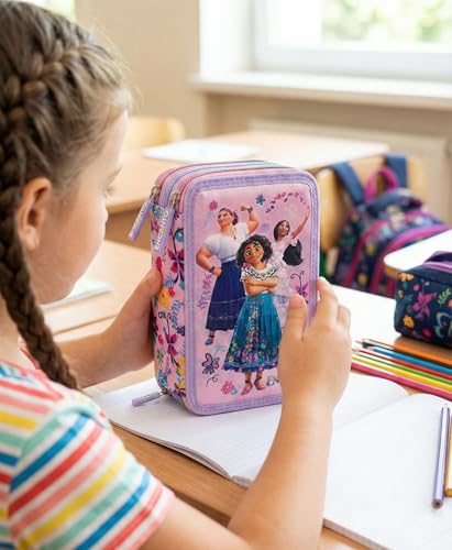 Miniatura 6 de Julian Ross Encanto Estuche Triple Relleno, Plumier Triple, 44 Accesorios Escolares, 20 Centímetros, Mirabel, Isabela