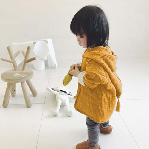 Baby Hoodie Shirt Toddler Little Girls Boys Cotton Linen Hooded Jacket Button Outwear Fashion Comfortable Cardigan2