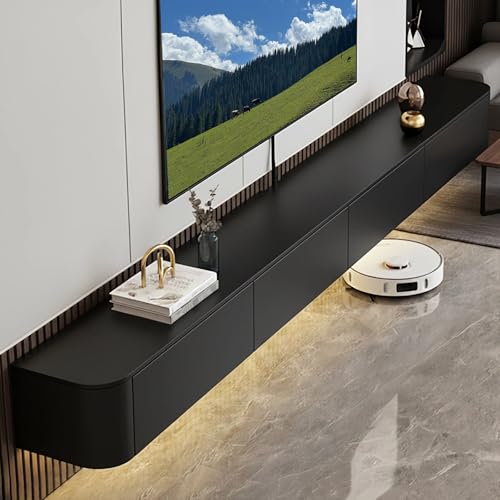 Coubird TV Schrank hängend Schwarz Holz Großer TV Wandschrank TV Lowboard...