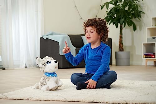 Simba 105890050 - Chichi Love Happy Husky (30 cm) - interaktiver Spielzeug-Hund für Kinder ab 3 Jahre, süßes Kuscheltier mit Deutscher Sprachsteuerung (12 Funktionen) & Sound inkl. Batterien